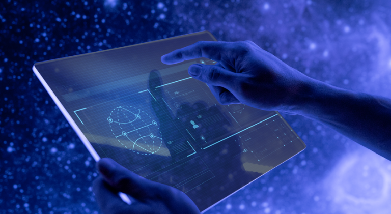 researcher-using-transparent-digital-tablet-screen-futuristic-technology
